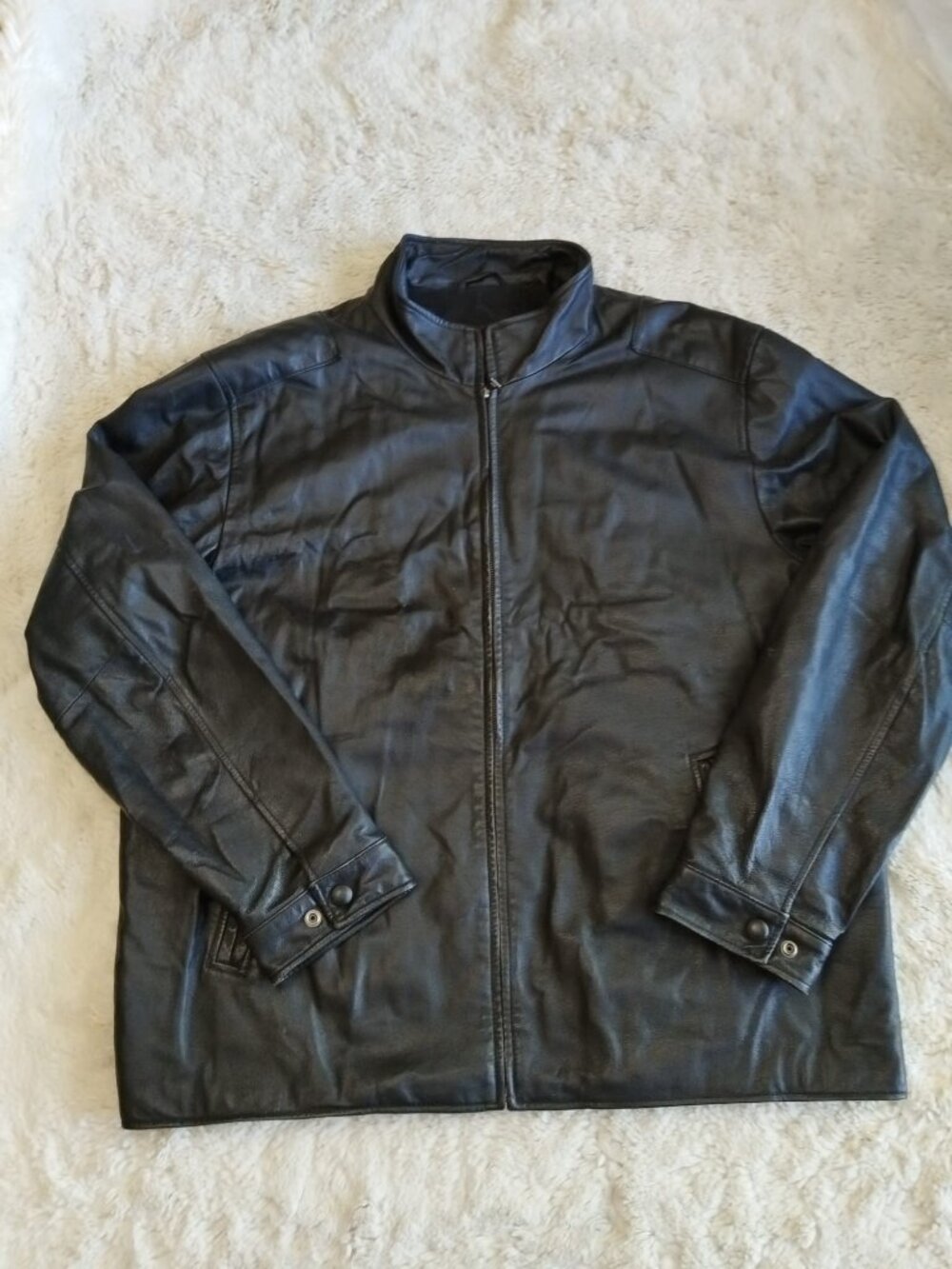 Danier Leather Mens Black Genuine Leather Jacket Quilted Lined Style 81348 XL